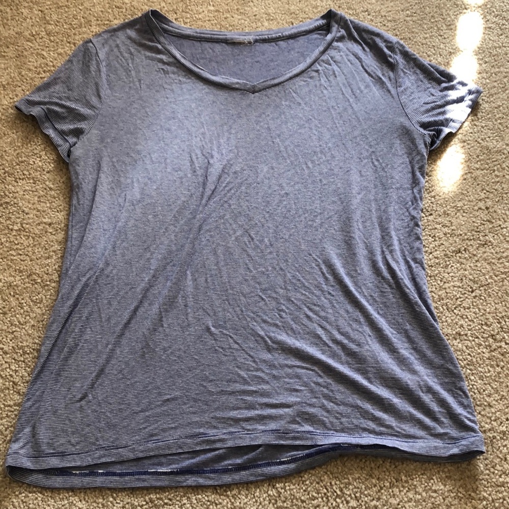 Blue and white striped tshirt